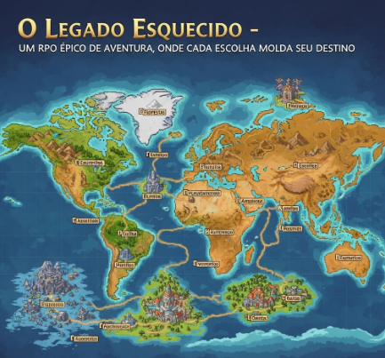 Cena do jogo O Legado Esquecido - Mapa Mundial